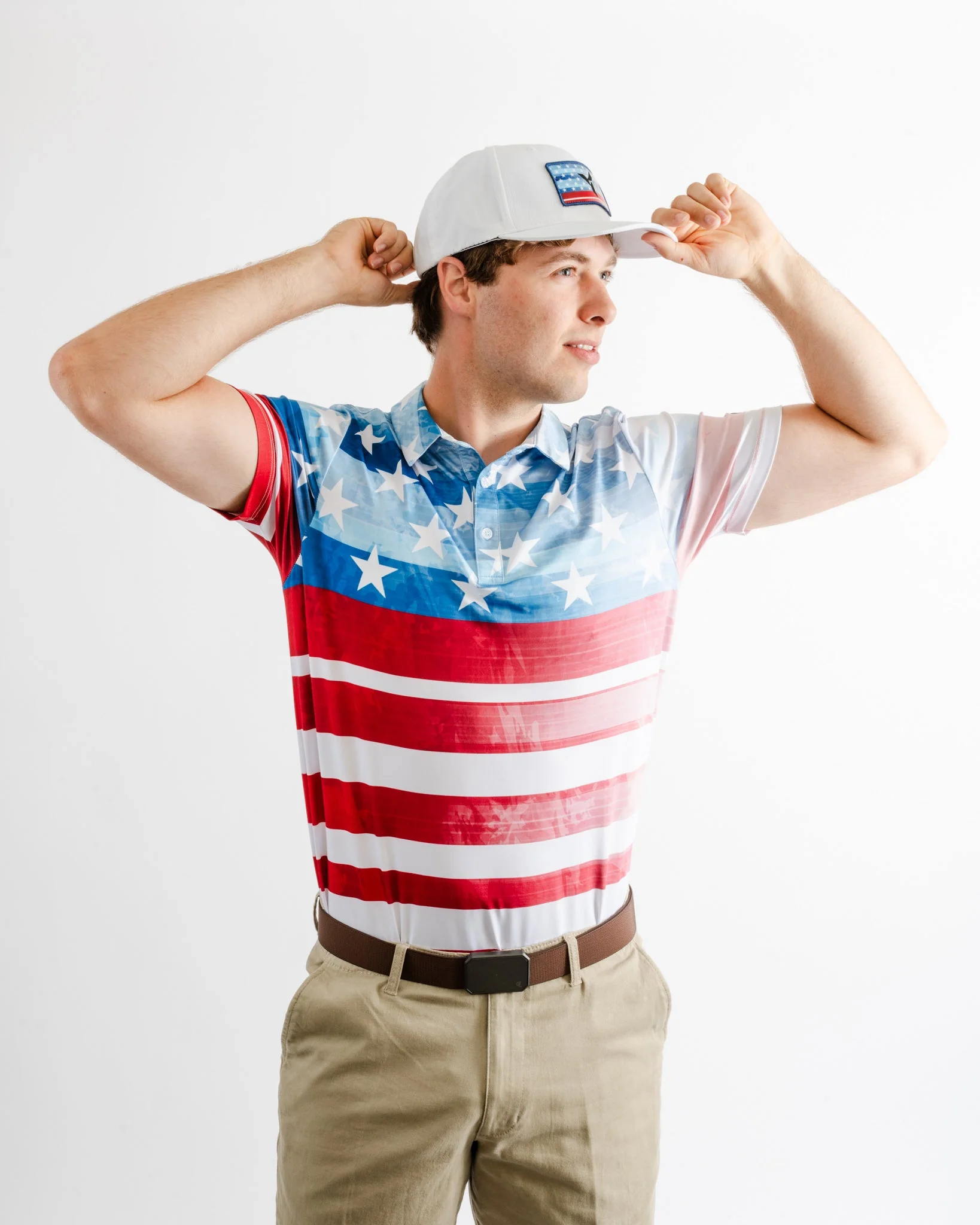 White Patriot Golf Hat - Image 3