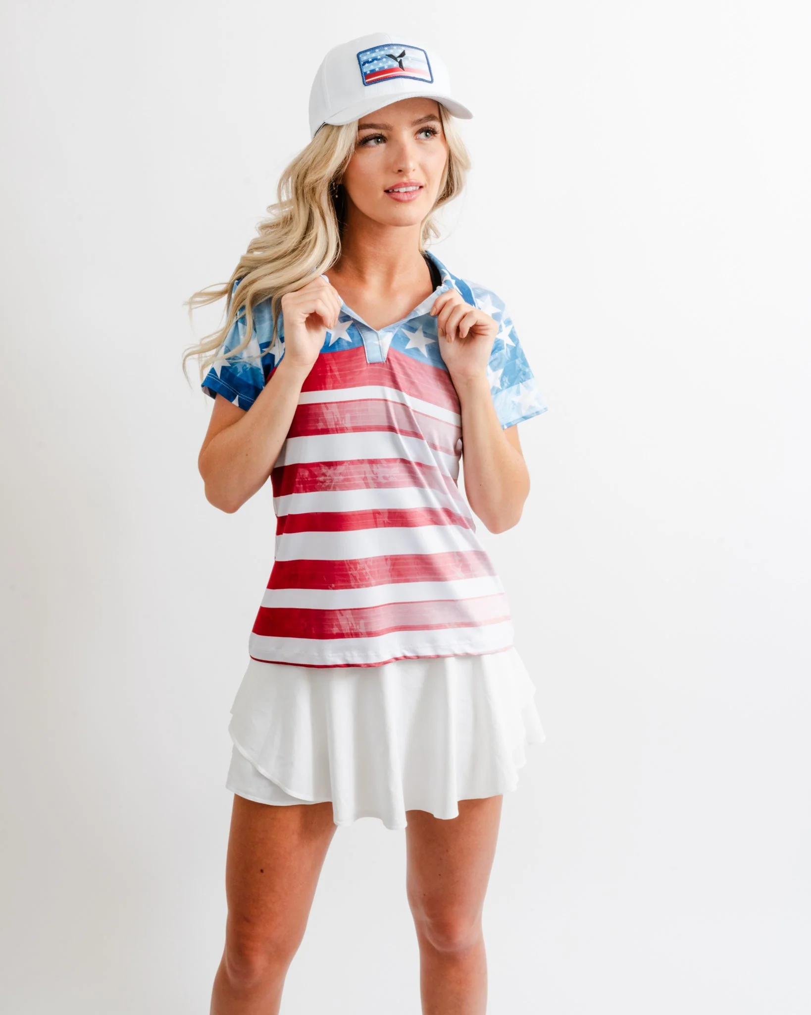 White Patriot Golf Hat - Image 4
