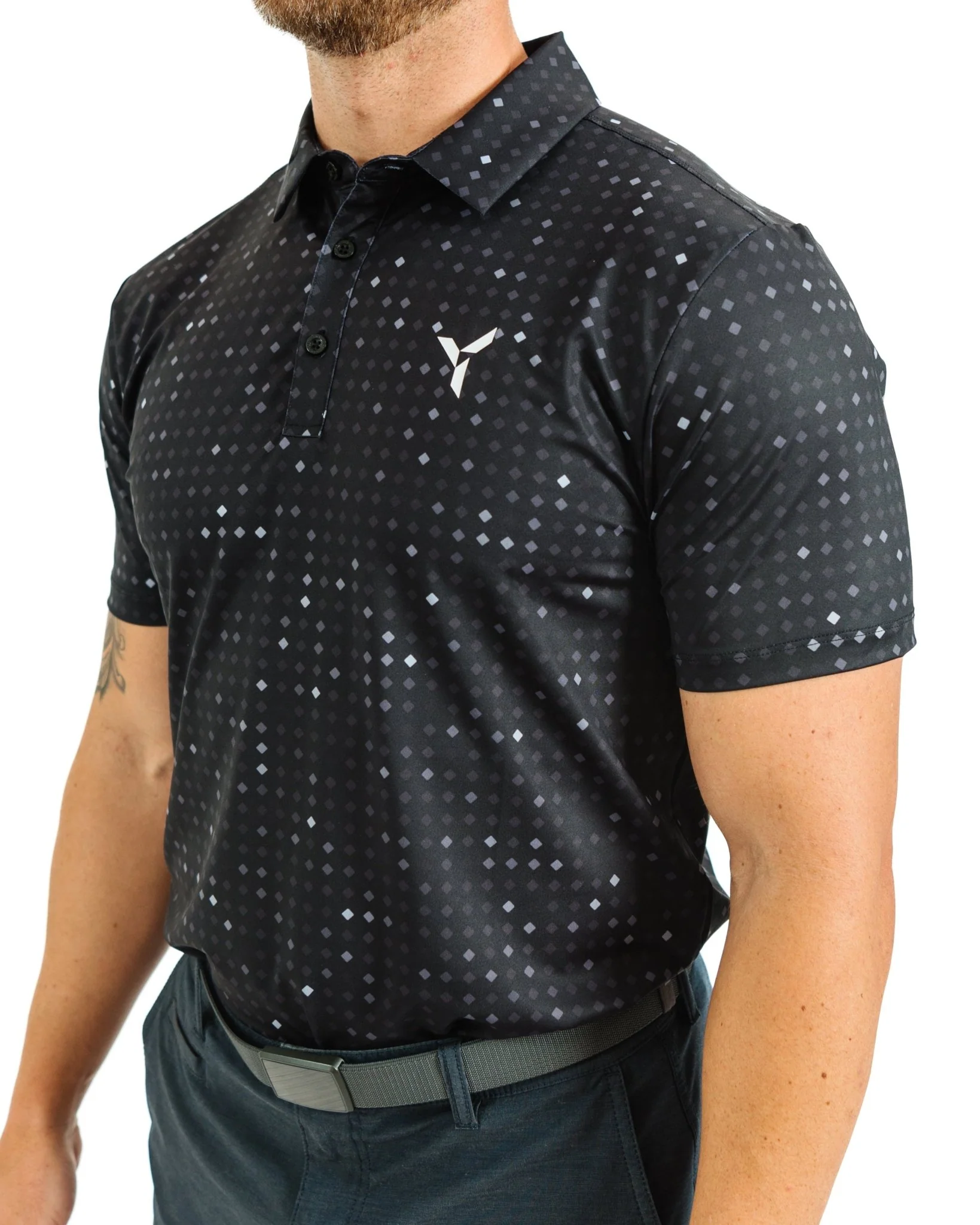 Black Glitter Golf Polo - Image 3