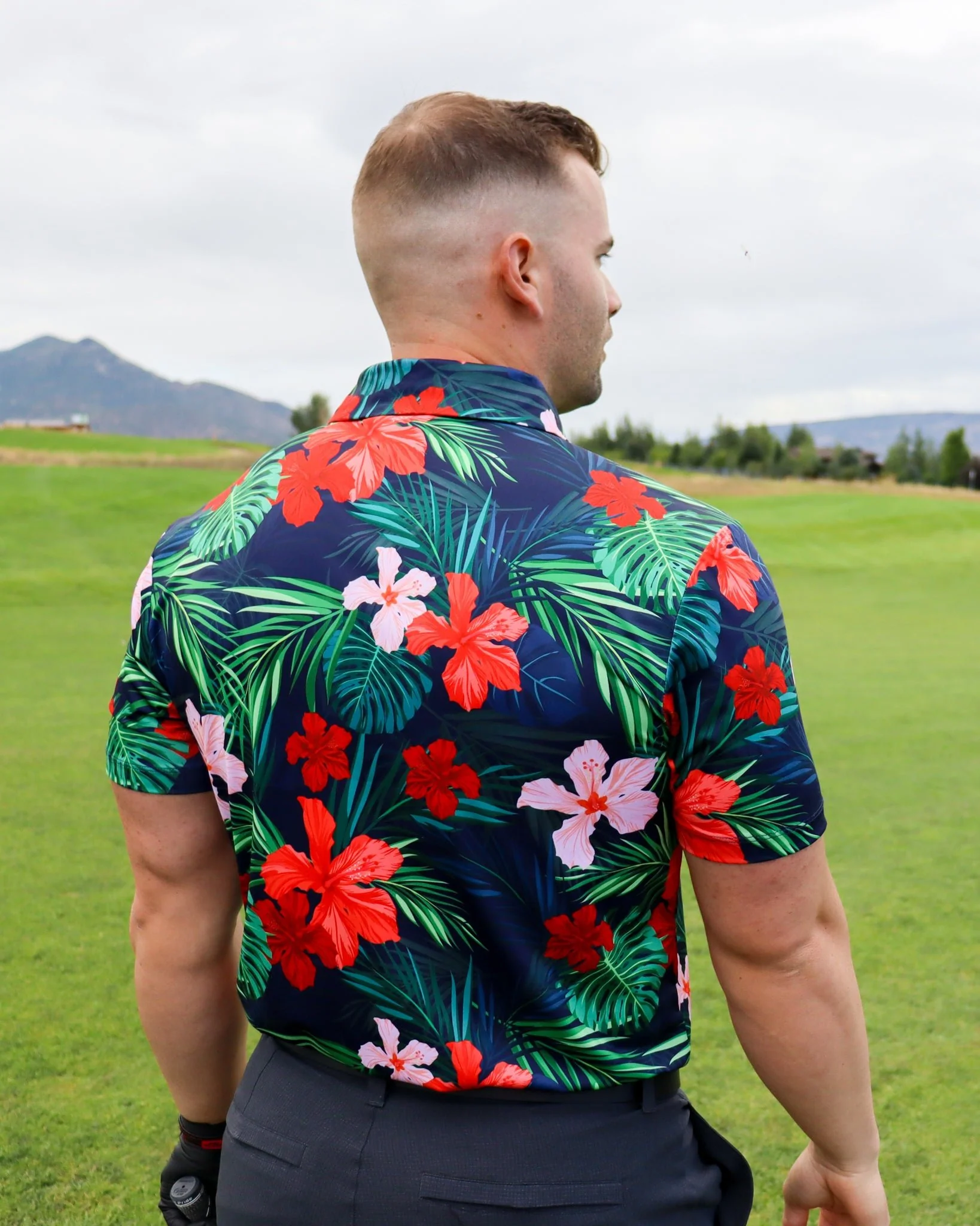 Jungle Hibiscus Golf Polo - Image 3