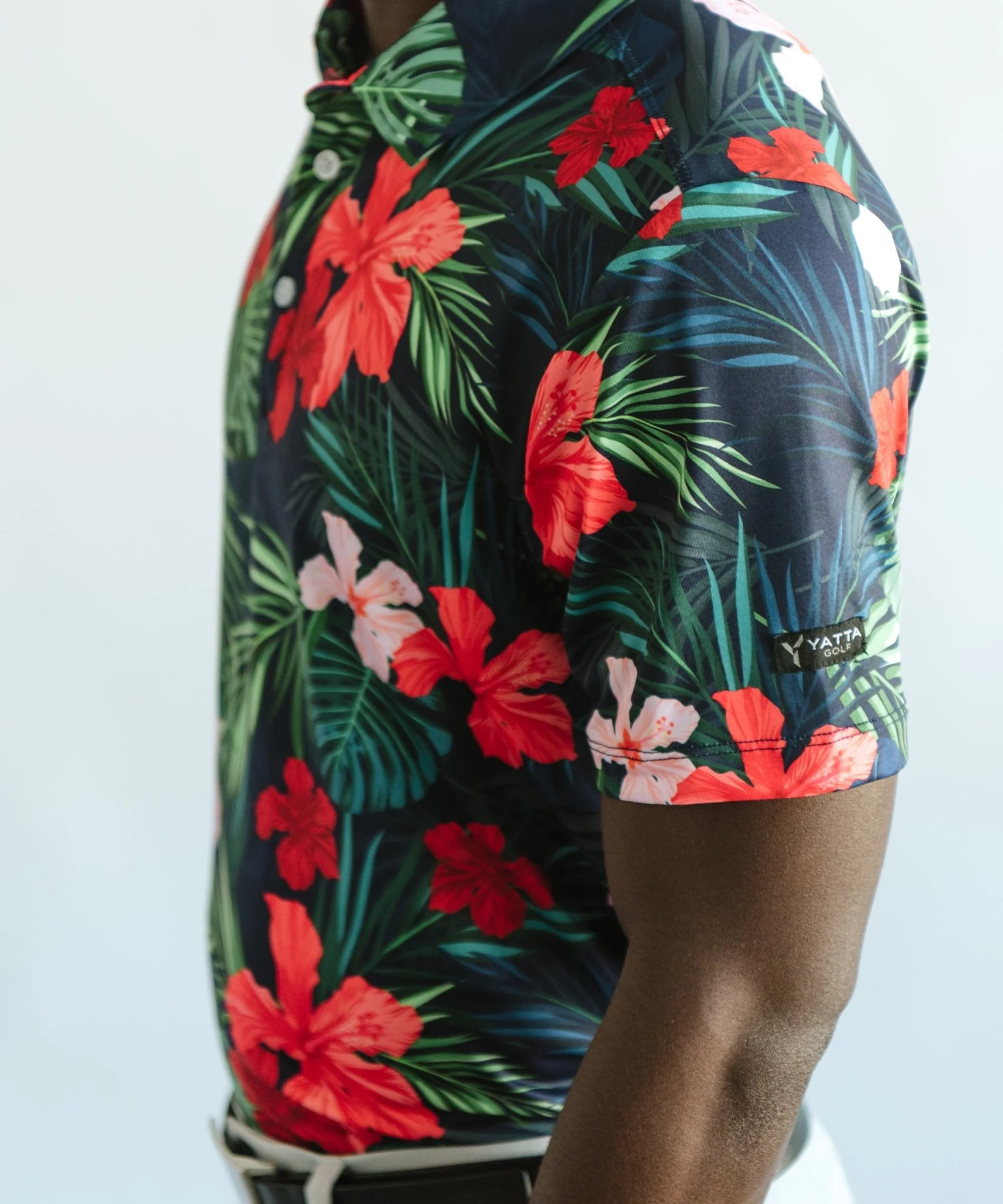 Jungle Hibiscus Golf Polo - Image 4