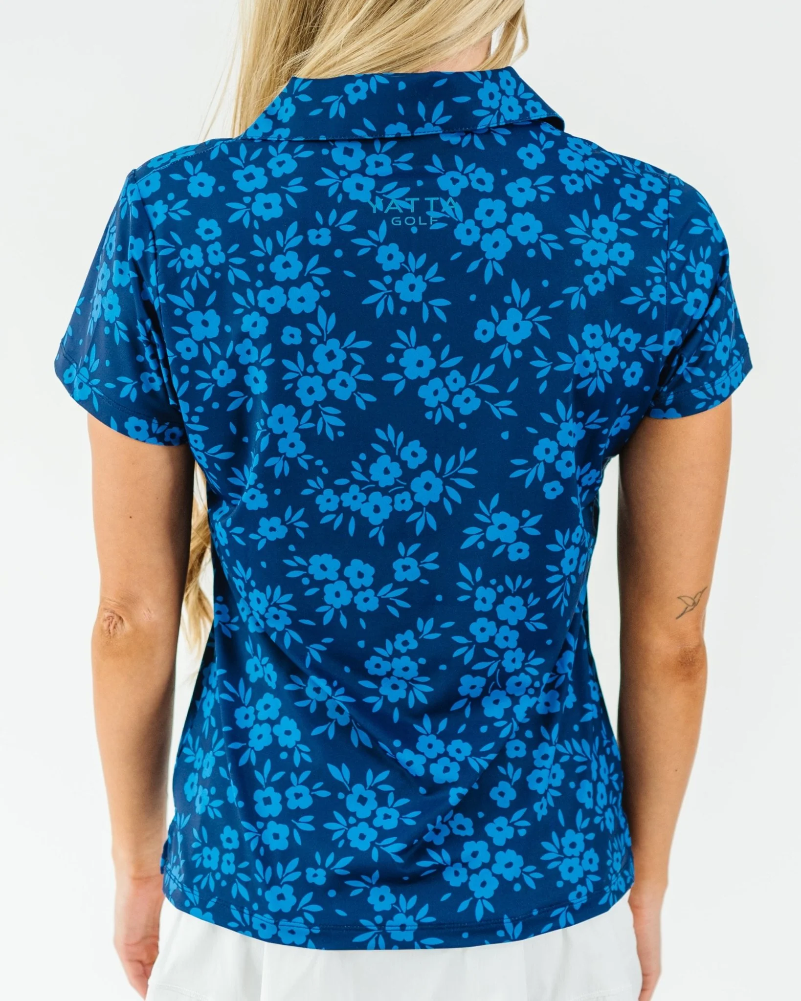 Navy Daisy Women's Golf Polo - Image 3