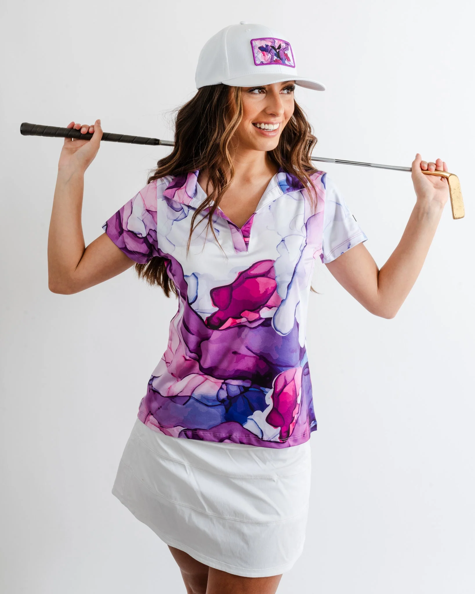 White Purplicious Golf Hat - Image 3