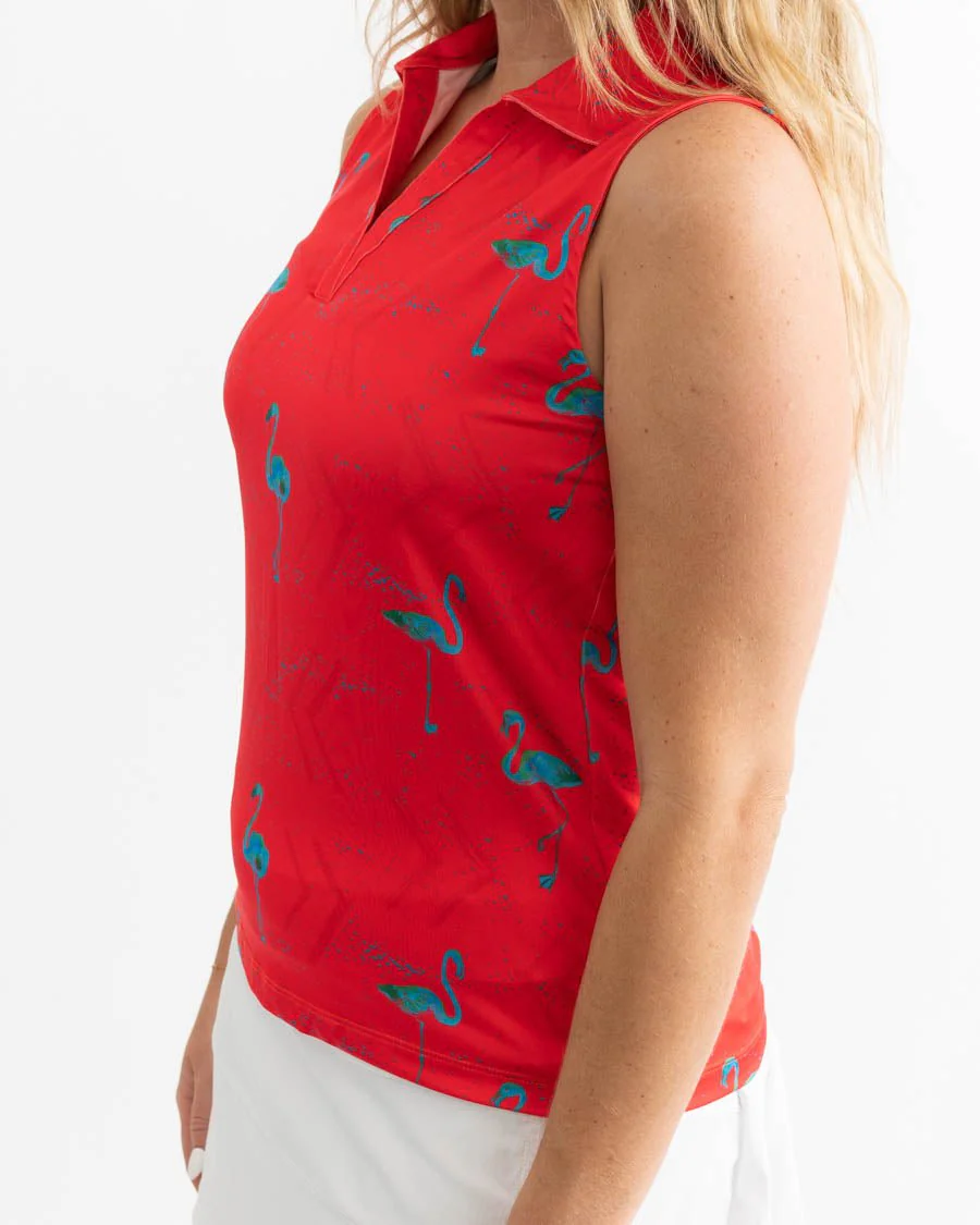 Just Beachy Women's Sleeveless Golf Polo - Image 3